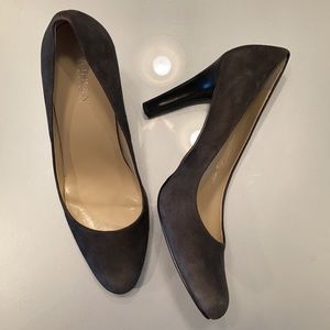 Ralph Lauren Charcoal Grey 4” Suede Black Heels